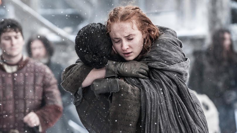 Sansa hugs Jon